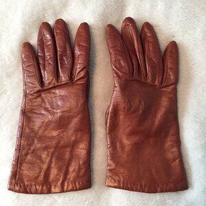 Brown leather gloves sz 6